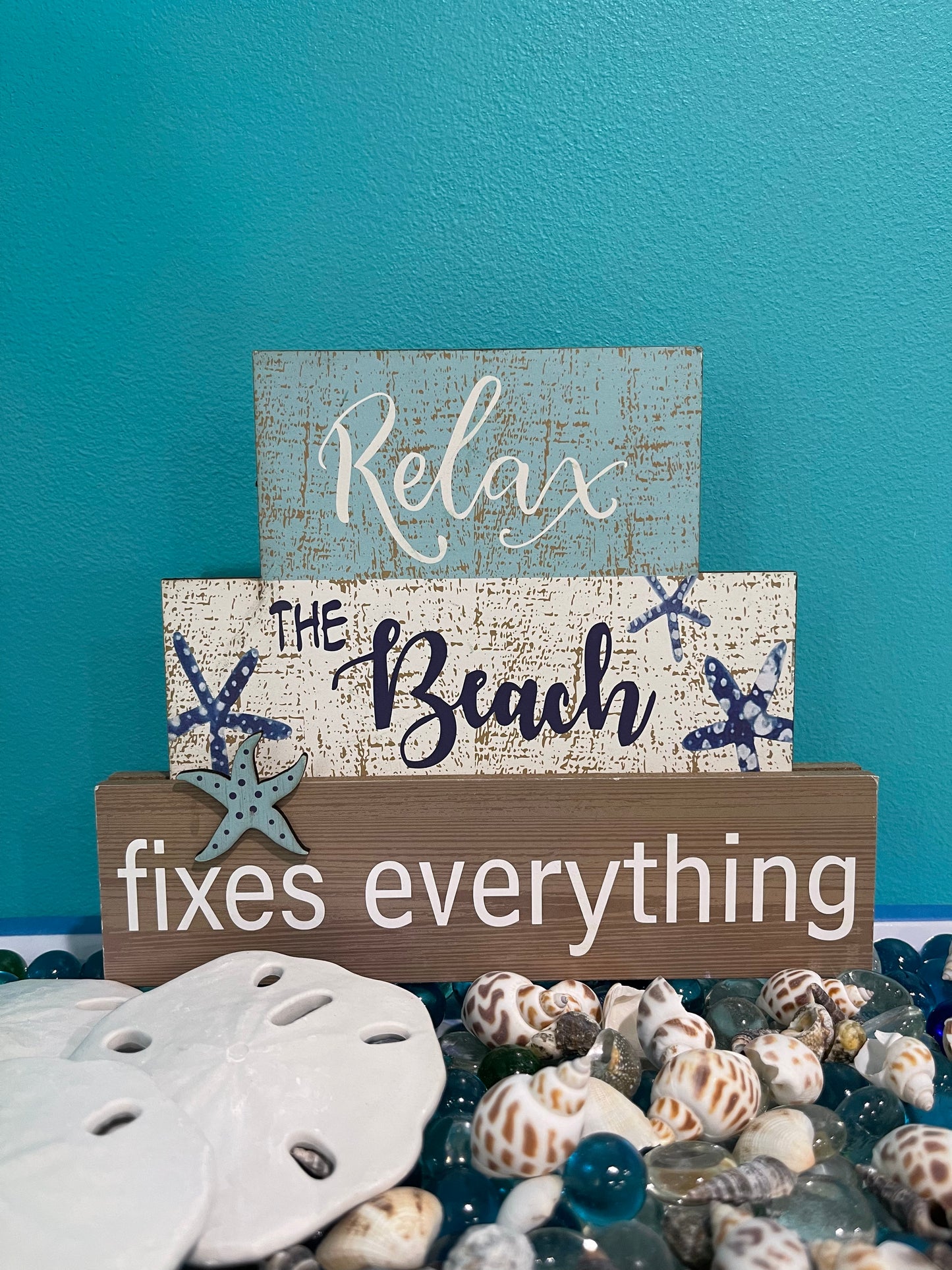 “Relax The Beach Fixes Everything” Tabletop Sign