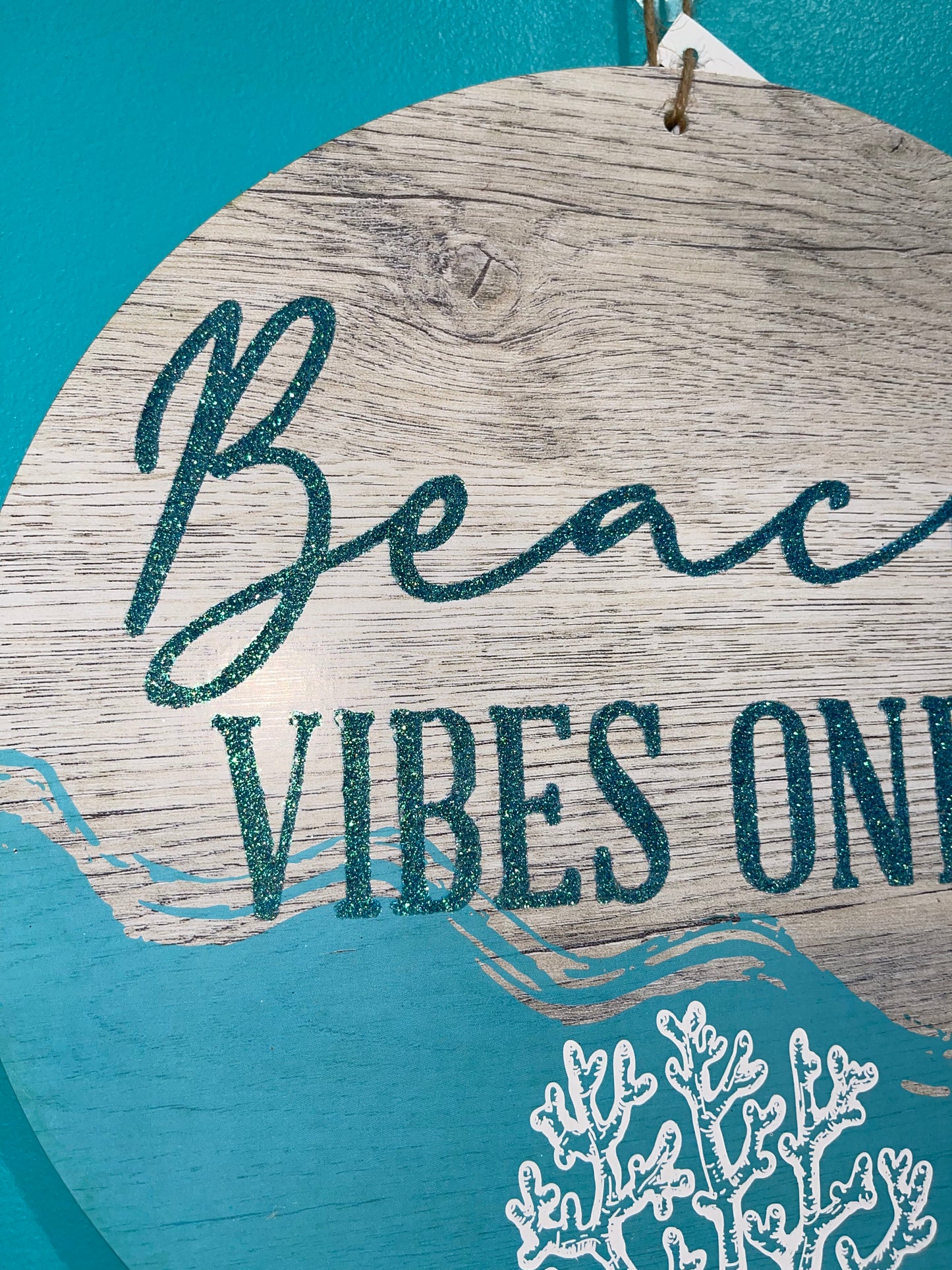 “Beach Vibes Only” Hanging Sign