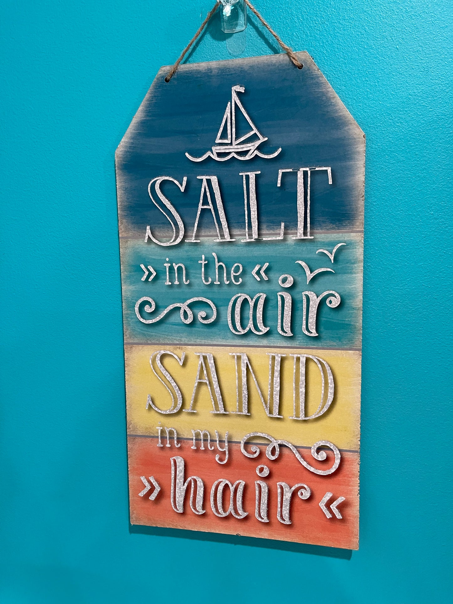 “Salt In The Air Sand In My Hair” Hanging Sign