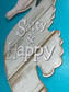 “Salty & Happy” Seahorse Hanging Sign